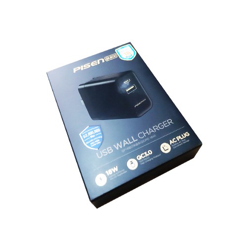 Sạc PISEN Pro USB Wall Charger QP18 ( QC3.0/PD3.0 18W) - Chống cháy - Hàng chính hãng