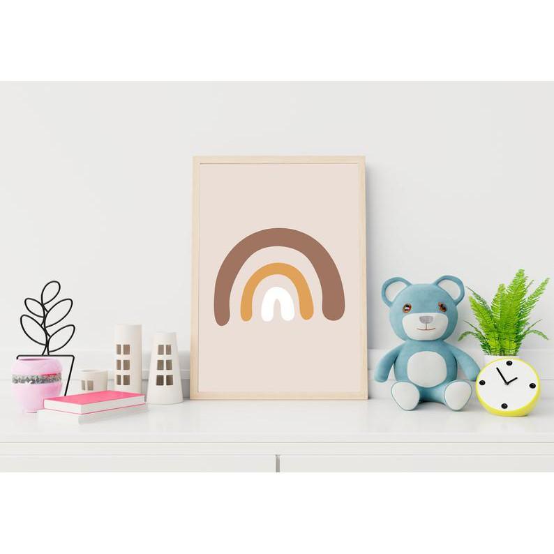 Tranh treo tường | Tranh cho bé-Rainbow Nursery Printable Wall Art, Boho Rainbow Print 09 , tranh canvas giá rẻ