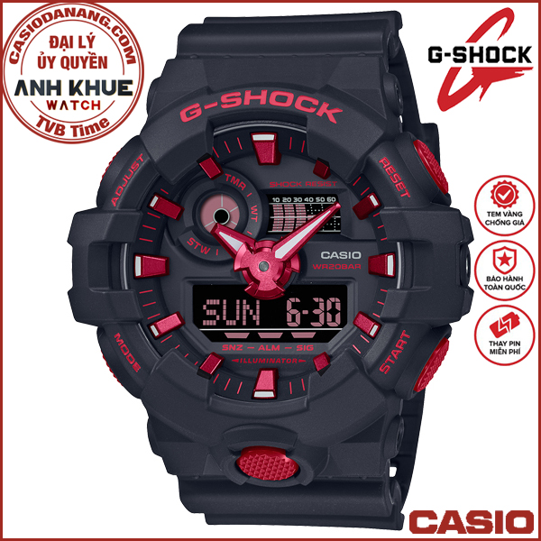 Đồng hồ nam dây nhựa Casio G-Shock chính hãng Anh Khuê GA-700BNR-1ADR (53mm)