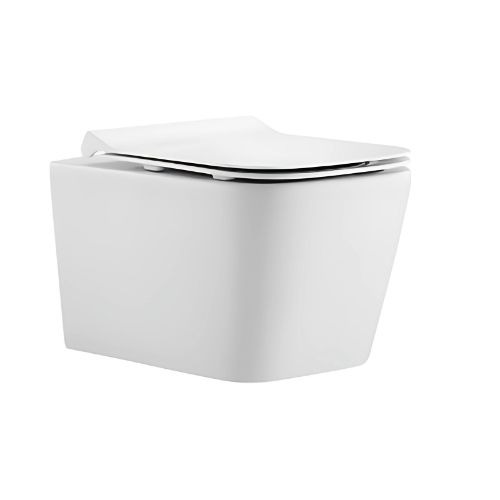 Bộ bàn cầu treo tường nắp chữ D, kích thước: 510*350*355mm, màu Glossy White, hiệu Trevi