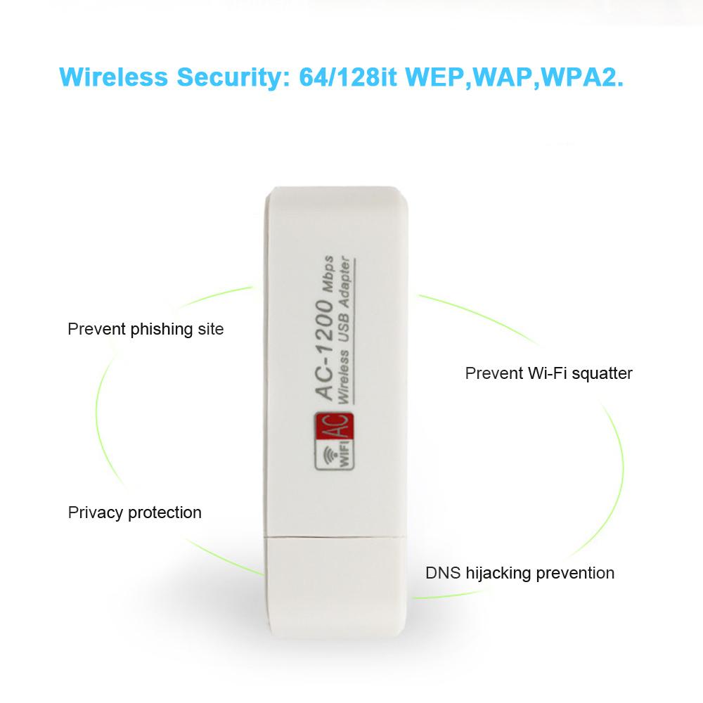 Băng tần kép USB3.0 2.4GHz / 5GHz Bộ điều hợp mạng không dây điều hợp mạng không dây WiFi Dongle với CD Tương thích với MAC AC1200M