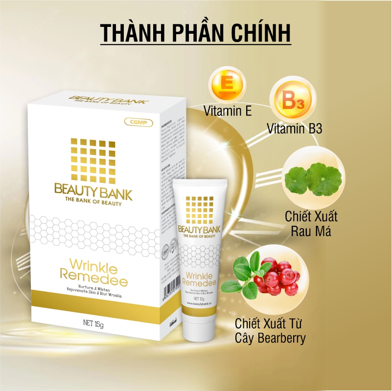 [BEAUTY BANK] Kem dưỡng trắng da ban đêm, mờ vết nhăn, tái tạo da, se khít lỗ chân lông WRINKLE REMEDEE