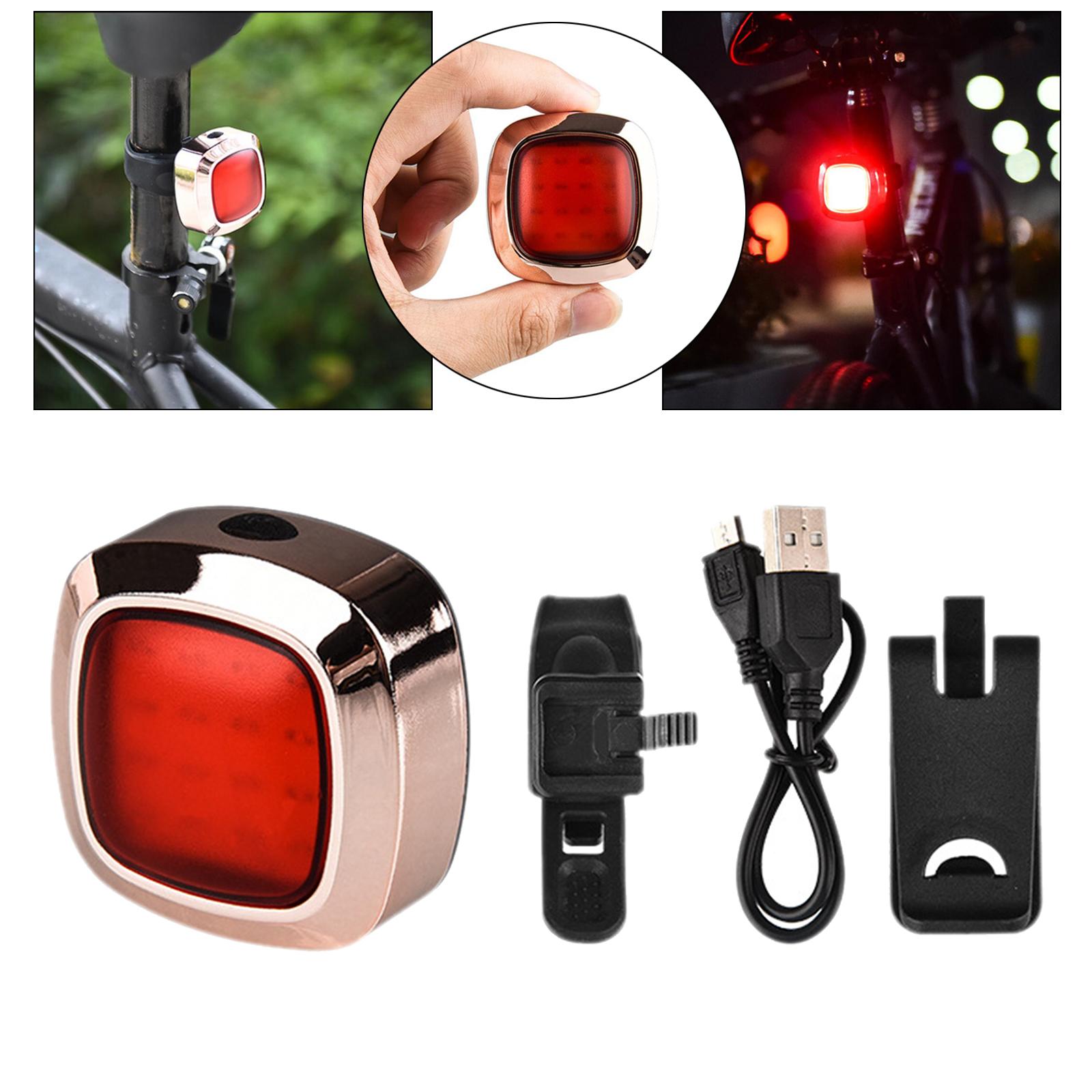 Waterproof Bicycle Bike Smart Brake Light Sense USB Tail Rear Lamp