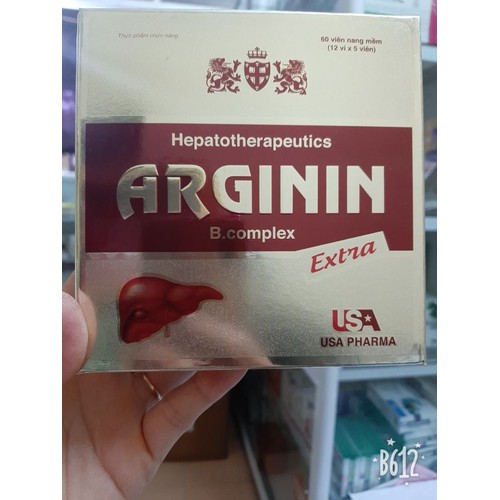 Viên Uống Bổ Gan Arginin Extra - Giải Độc Gian - Bảo Vệ Tế Bào Gan - Cà Gai Leo - Diệp Hạ Châu - Hộp 60 Viên
