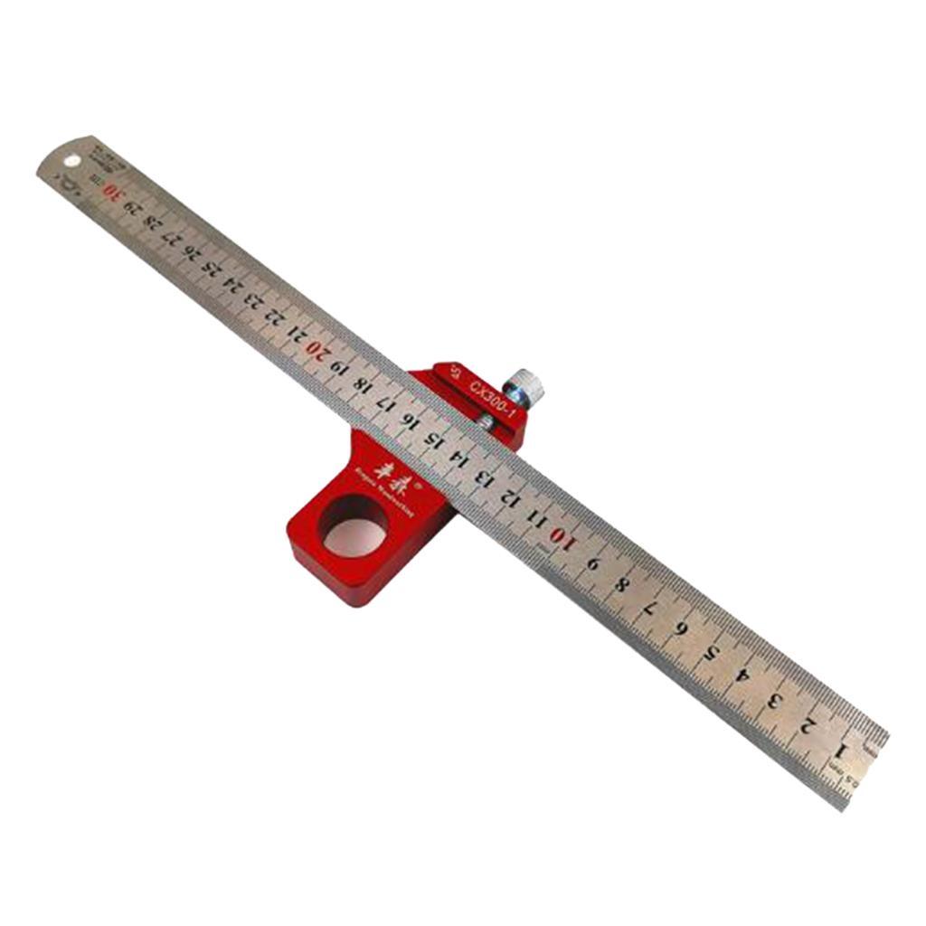 Woodworking Scriber Ruler Line Gauge Ruler 90° 45° Angle Square Ruler Tools