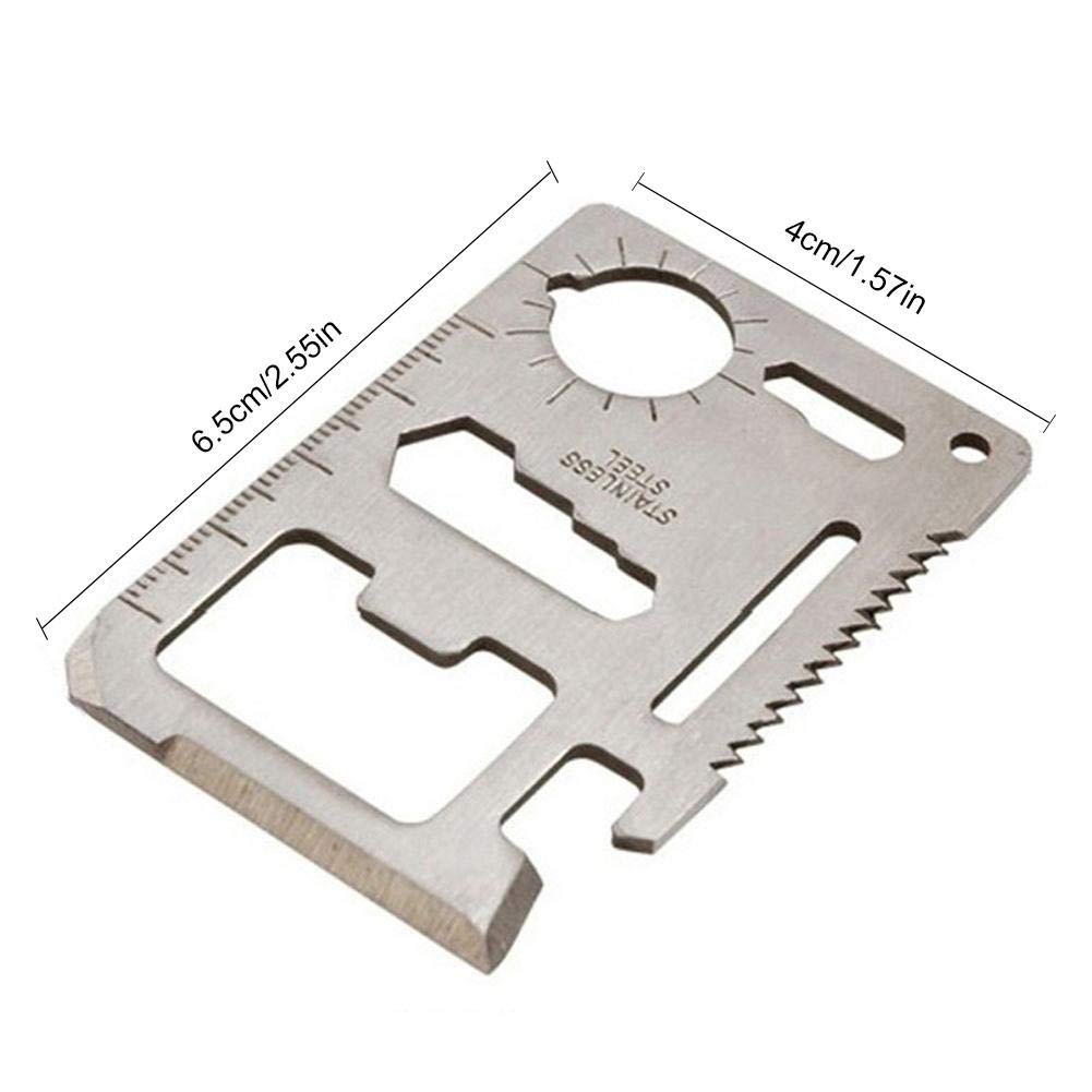 Miếng Thép Đa Năng 11 Công Dụng Thẻ Phượt Đa Năng - Steel Credit Card Survival Tool (Màu Bạc)