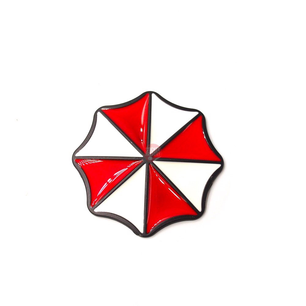 Umbrella logo 8 góc - Sticker hình dán metal kim loại 3D