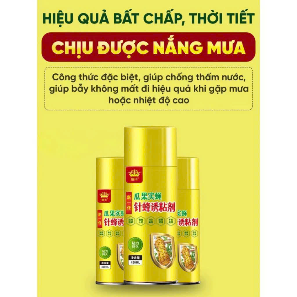 Chai Keo Xịt Bẫy Ruồi Vàng Đài Loan260ml – Bắt Ruồi Đực, Cái Hiệu Quả, Bám Dính Chắc, Tác Dụng Lâu Tới 60 Ngày - HÀNG CHÍNH HÃNG MINIIN