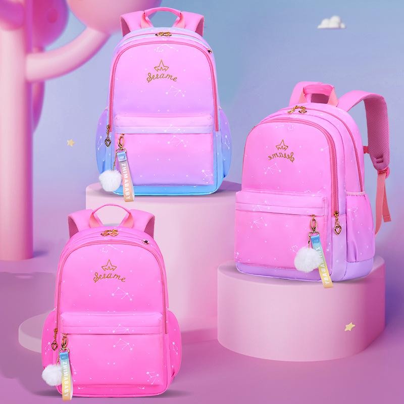 Cô Gái Mới Ba Lô Cho Trường Ba Lô Bé Gái Nylon Chỉnh Hình Học Túi Trẻ Em Sơ Cấp SCHOOLBAGS Cấp 1-6 Trẻ Em Mochila
