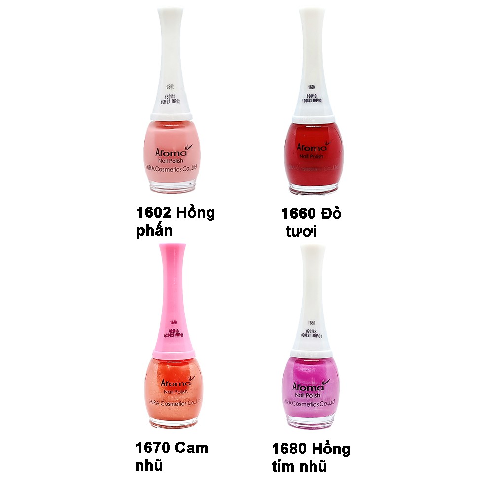 Sơn móng tay Aroma Nail Polish Hàn Quốc 12ml #0178 xanh rêu tặng kèm móc khóa