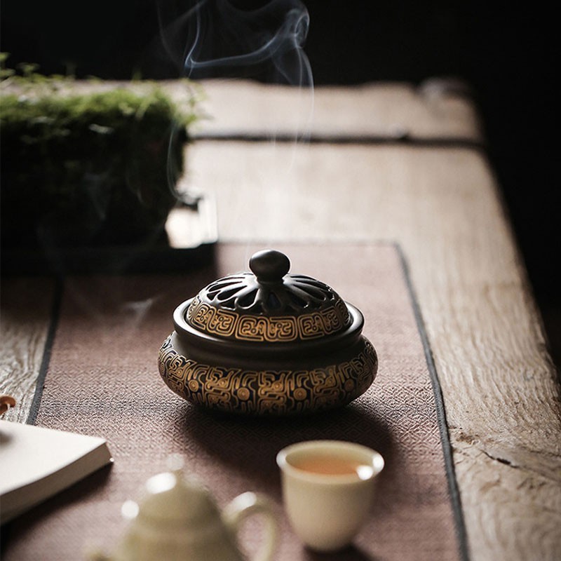 Lư Vàng xông trầm hương , nụ trầm hương