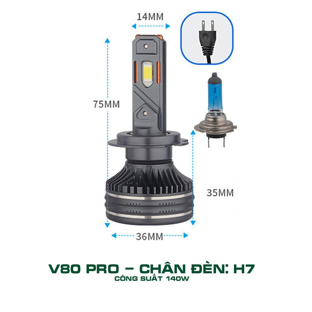 Đèn Led V80 Công nghệ mới 2024 Lõi tản nhiệt đồng kép có nước tản nhiệt Công suất 140W Tuổi thọ 30000h ánh sáng trắng 6K
