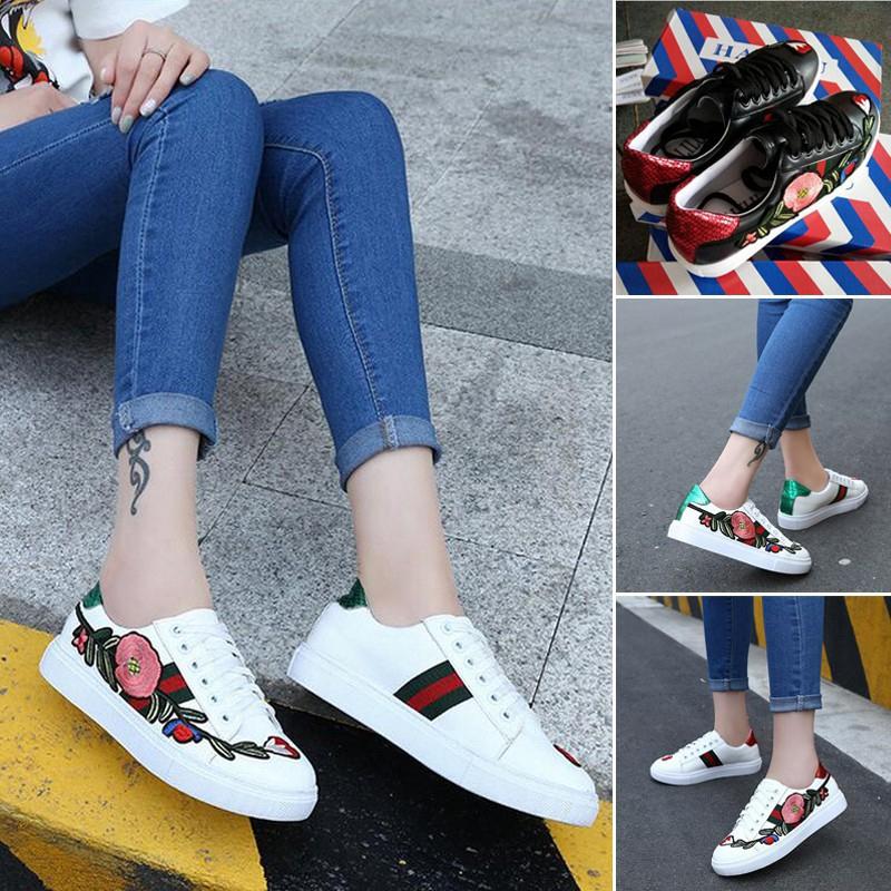 Giày Sneaker hoạ tiết thêu cho nữ