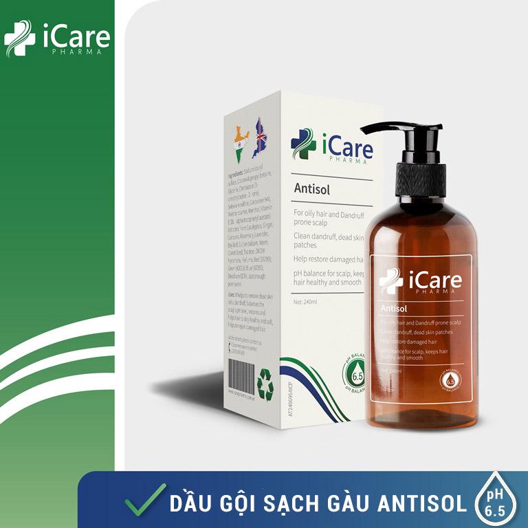 Dầu gội dược liệu Antisol - Ngăn ngừa nấm da đầu, gàu, ngứa da đầu