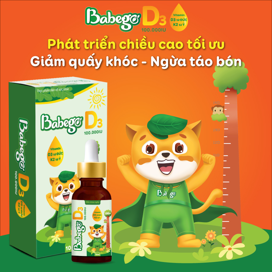 Dầu chùm ngây D3-K2 Babego 10ml từ Đức