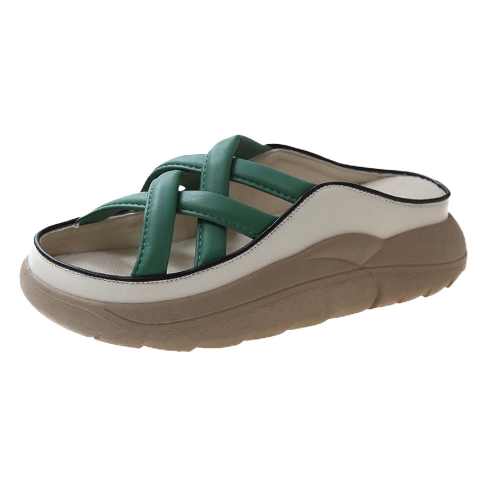 Women's Strappy Knot Slide Sandals, Summer Shoes Soft 3cm Thick Sole Indoor Footwear Platform Platform Slippers Flat Shoes for Shower, Bathing