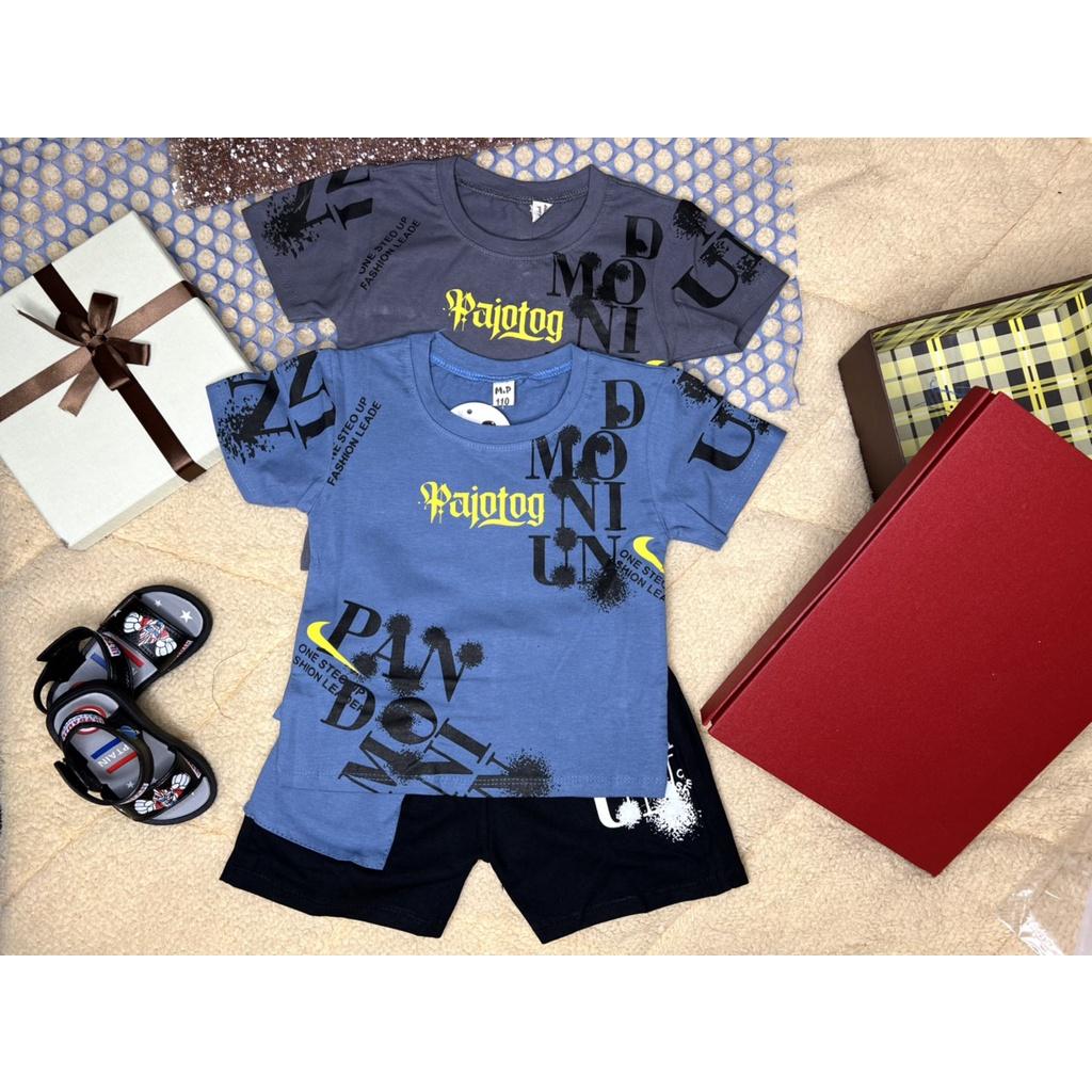 Đồ bộ cộc tay bé trai M&P Kids Bộ quần áo cộc tay chất liệu cotton cho bé trai từ 8 - 16 kg
