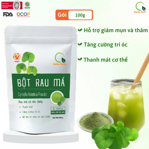 Bột Rau Má Quảng Thanh gói 100g sạch, an toàn, nói không với phẩm màu và phụ gia độc hại