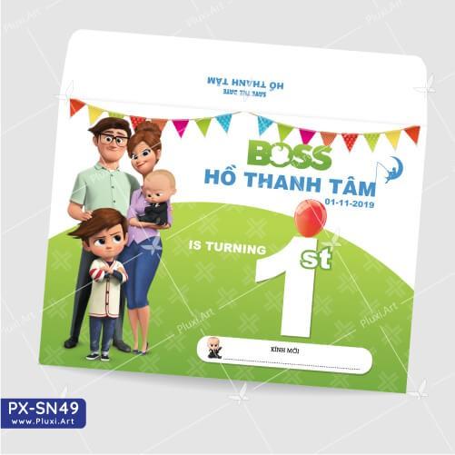 Thiệp thôi nôi – sinh nhật theo yêu cầu Pluxi