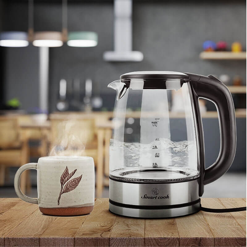 Ấm Đun Siêu Tốc Thủy Tinh Elmich Smartcook ICS-3859 1,7L 1850W, Hàng Chính Hãng, Tự Ngắt - Joymall