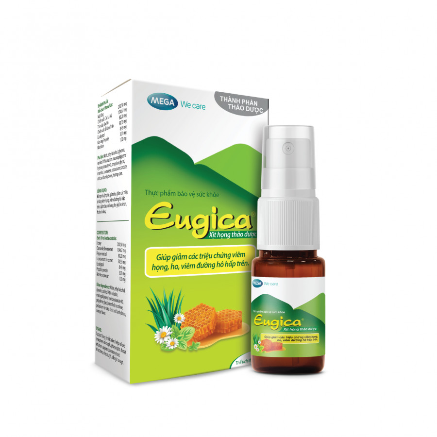Xịt họng thảo dược giúp giảm ho, đau rát họng EUGICA MOUTH SPRAY