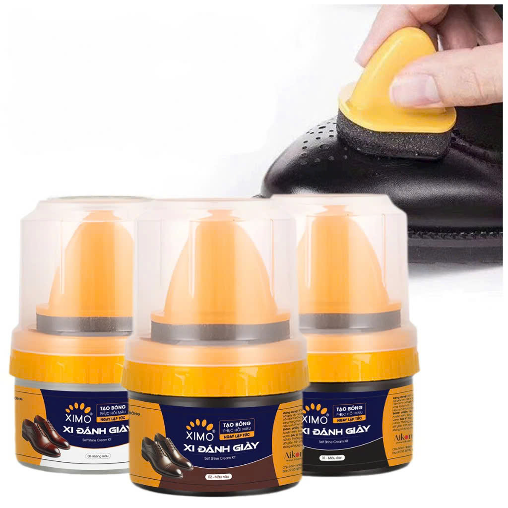 Xi Đánh Bóng Giày Da Làm Bóng Nhanh Đồ Da, Xi Kem Dưỡng Da Có Đầu Mút Hỗ Trợ MÀU ĐEN 1 HỘP