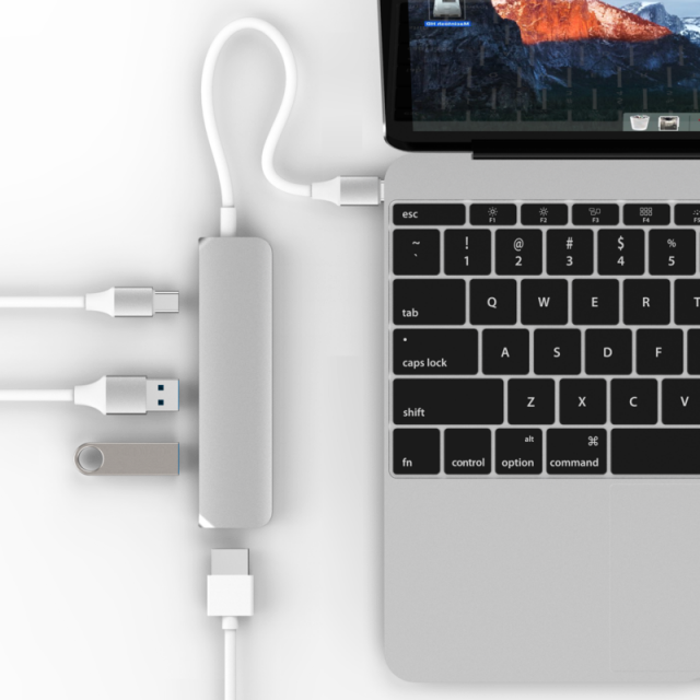 Cổng chuyển HYPERDRIVE USB TYPE-C HUB WITH 4K HDMI SUPPORT (FOR 2016 MACBOOK PRO &amp; 12″ MACBOOK) GN22B- Hàng Chính Hãng