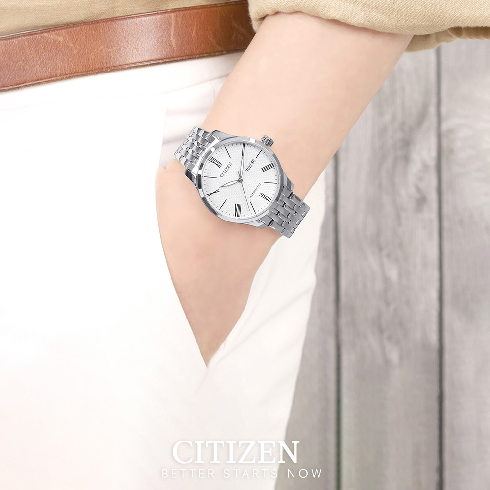 Đồng Hồ Nam Citizen Dây Thép Không Gỉ NH8350-59A - Mặt Trắng