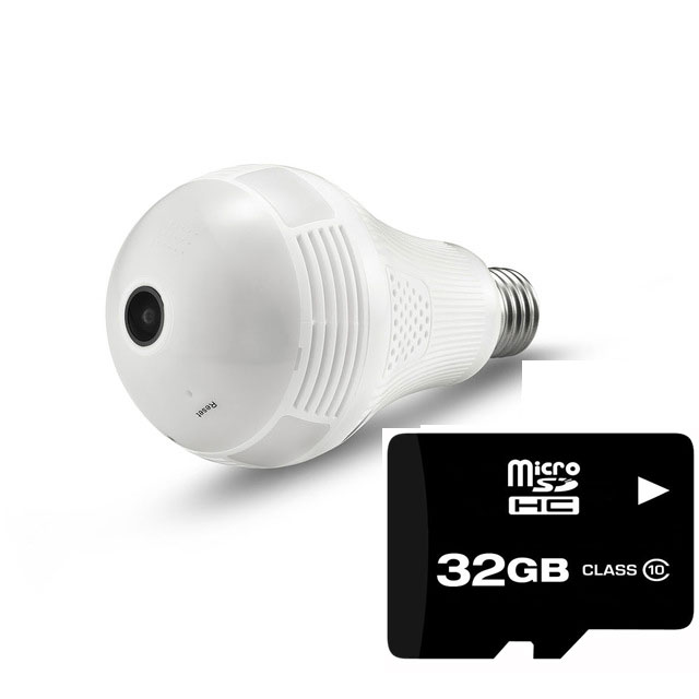 Camera IP WIFI ICSEE 2.0 Megapixel Tích Hợp Bóng Đèn Led Sáng - Quan Sát Toàn Cảnh 360° - Không Có Góc Khuất - Đàm Thoại 2 chiều