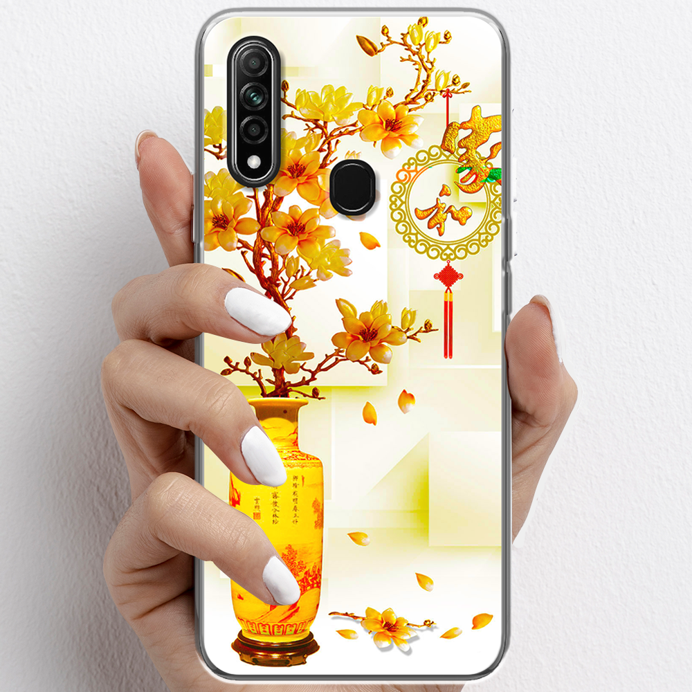Ốp lưng cho Samsung Galaxy A30, Samsung Galaxy A31 nhựa TPU mẫu Chậu sứ vàng