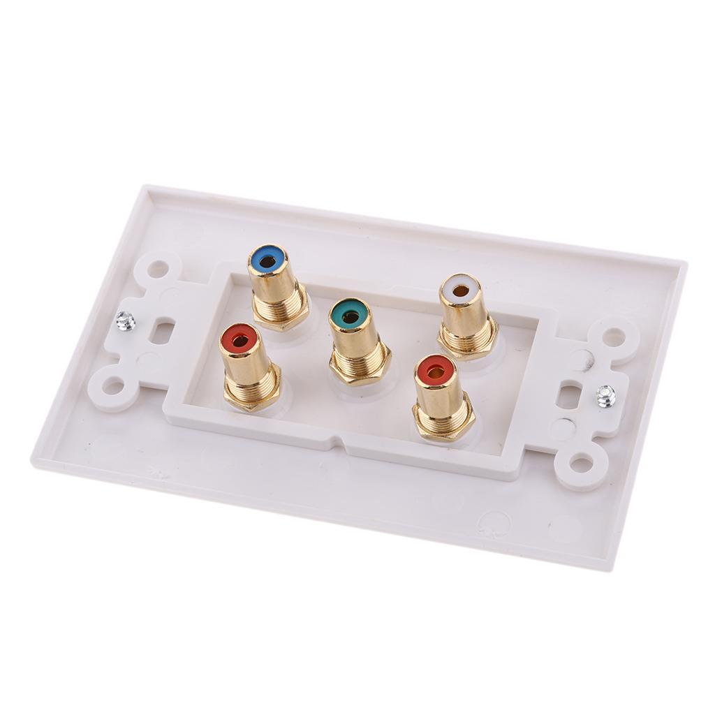 5 RCA Component insert Wall Plate Female to Female US