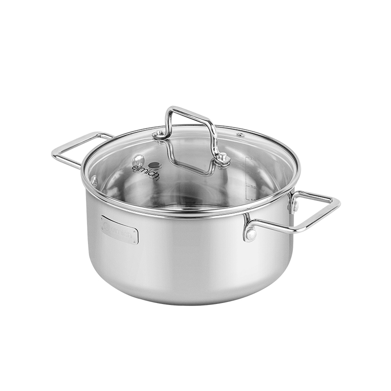 Bộ Nồi Chảo Inox Liền Khối Elmich Trimax XR EL-8075 size 16, 20, 22 chảo 26cm