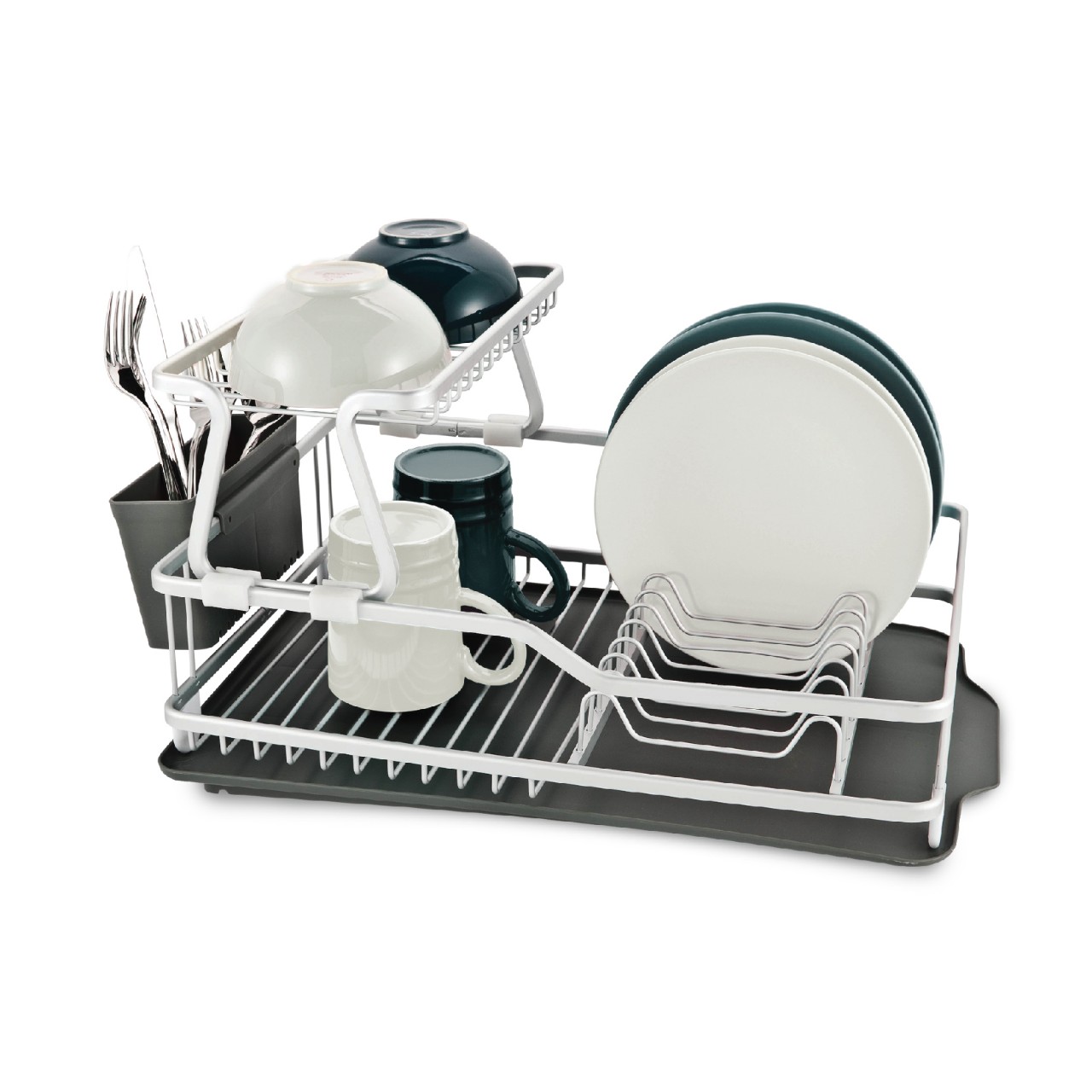 Kệ Bát Đĩa 2 Tầng Bằng Nhôm Cao Cấp LDR207GRY
