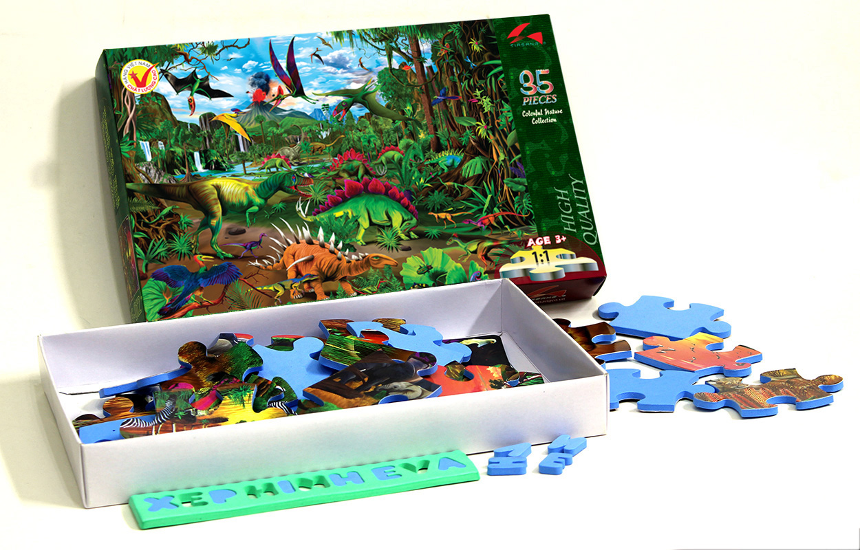 Tranh xếp hình Tia Sáng Jigsaw Puzzle 035 mảnh phát triển trí tuệ cho bé - Kỷ Nguyên Khủng Long - MSP: 035-005