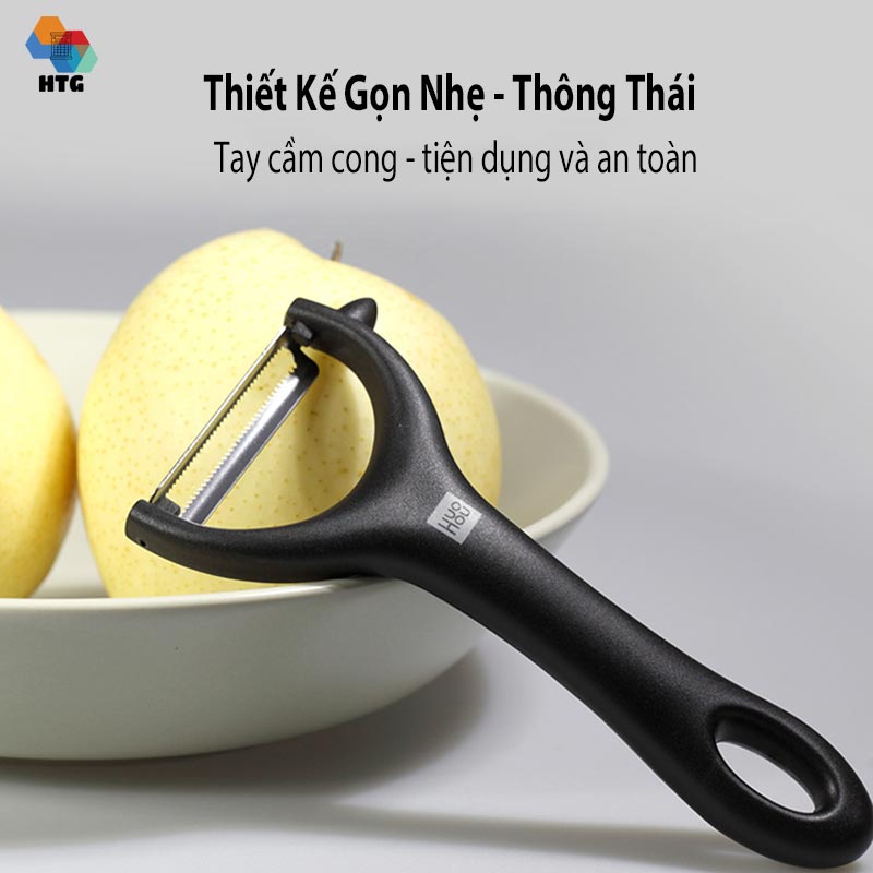 Dụng cụ bào nạo củ quả, gọt vỏ Huohou HU0035 hình răng cưa, xoay 90 độ, inox, hàng chính hãng