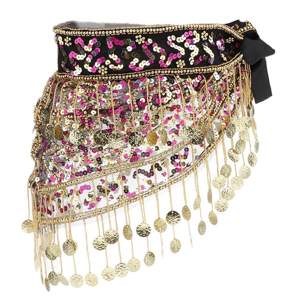 Belly Dance Hip Scarf Belt, Belly Dancer Costume, Sequin  Scarf,  Belt