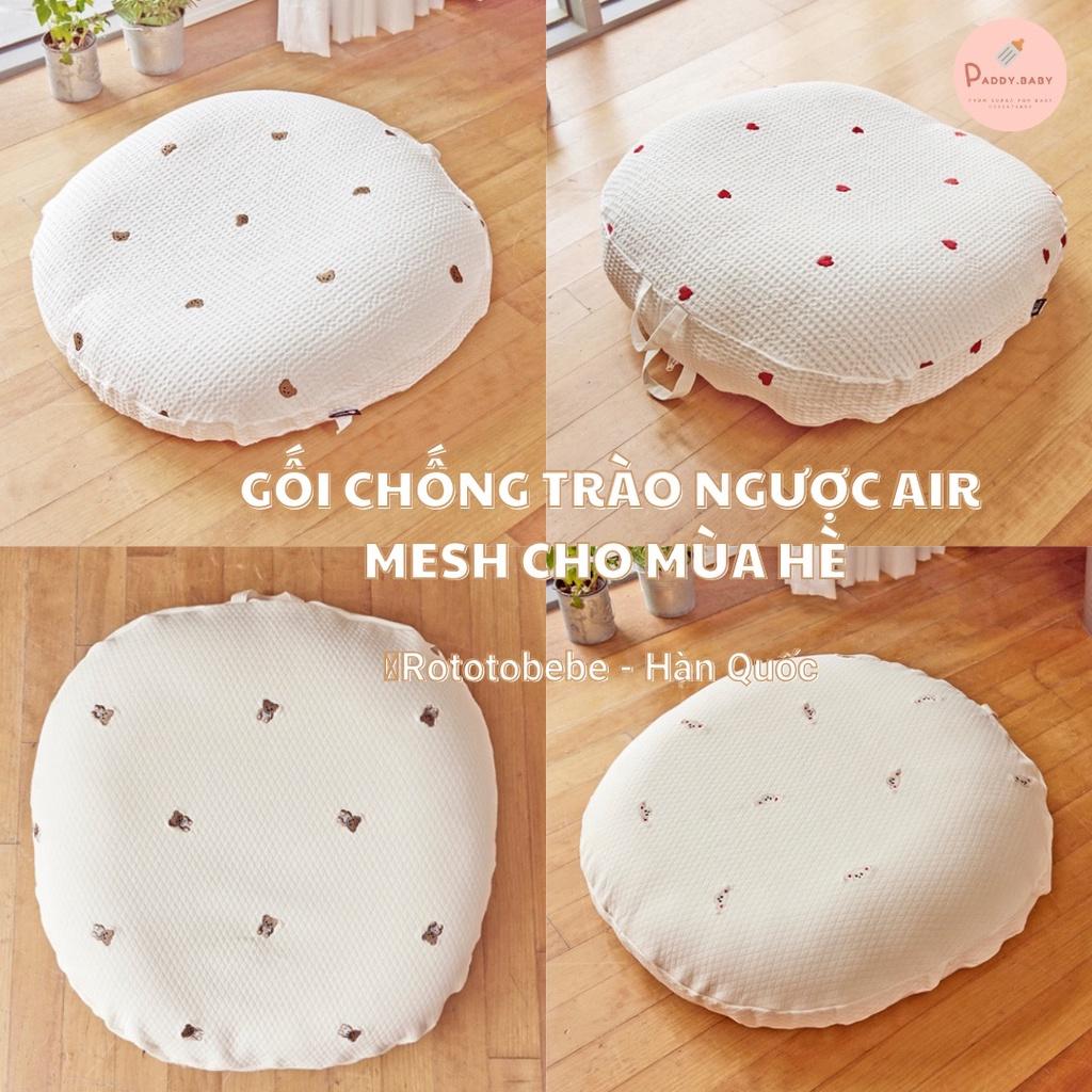 Gối chống trào ngược mẫu Airmesh Rototobebe Hàn Quốc thoáng khí mới nhất 2021 cho bé từ sơ sinh - made in Korea