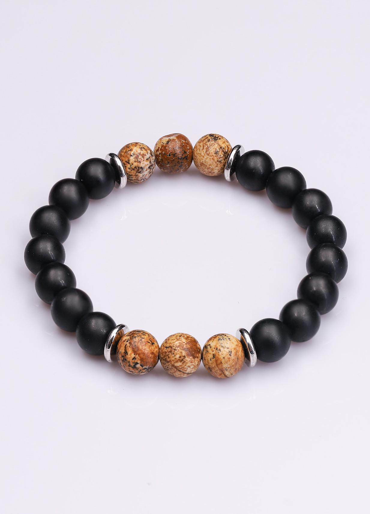 Vòng tay nữ đá Obsidian 8 ly + 6Picture Obsidian