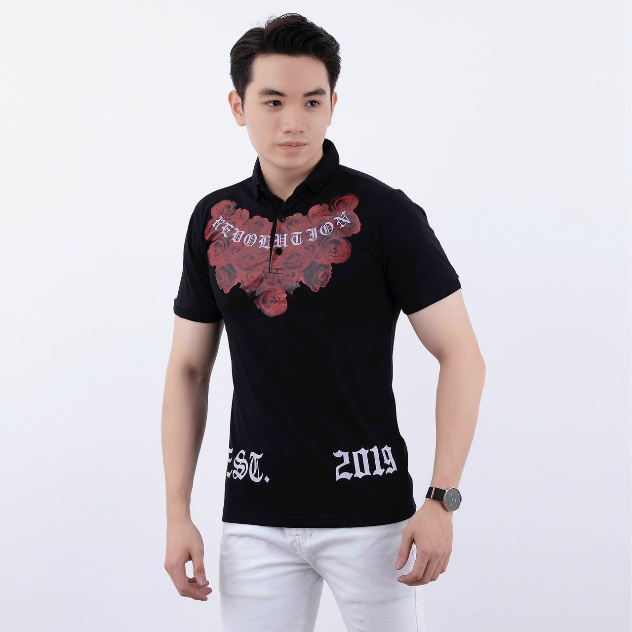 Áo thun nam cổ bẻ tay ngắn trẻ trung, chất liệu cotton cao cấp mẫu NA2