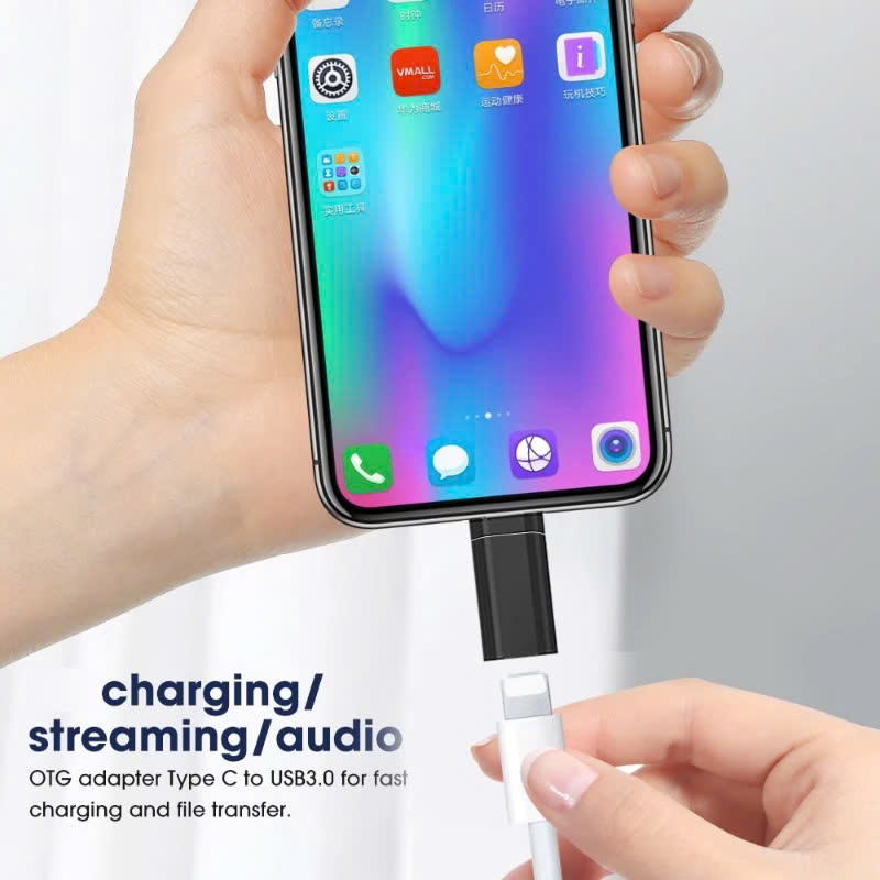Đầu chuyển đổi Cho Micro Thu Âm Không Dây từ Lightningg (i.phone) sang Type C Từ ios Sang Type c - Giao Màu Ngẫu Nhiên - Hàng Nhập Khẩu
