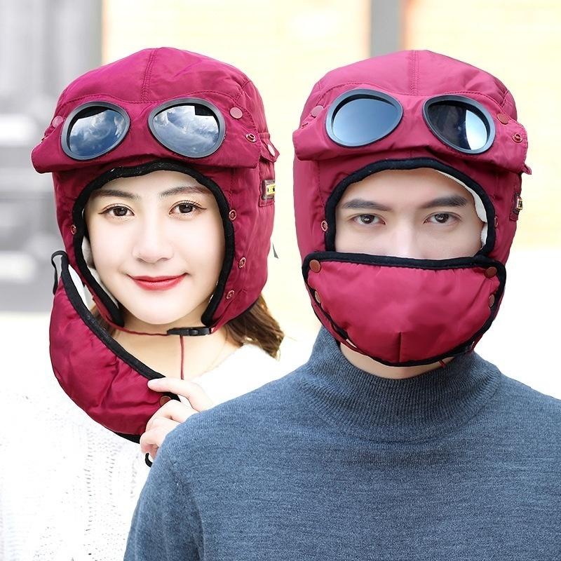2020 Mới Thời Trang Nắp Ấm Mùa Đông Nam Thiết Kế Ban Đầu Mùa Đông Mũ Nam Nữ Trẻ Em Chống Nước Hood Mũ Có Kính Mát balo