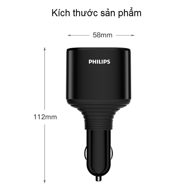 Bộ chia tẩu sạc cao cấp Philips DLP4103B/93 và DLP4102B/93 - Hàng Nhập Khẩu