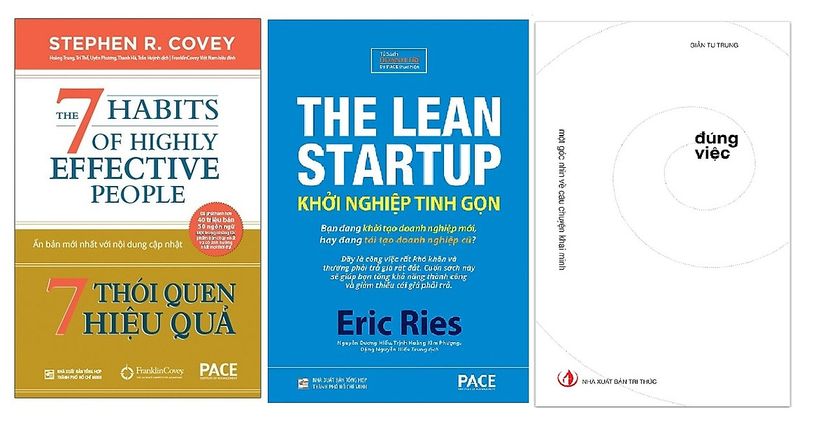 Combo 3 cuốn: 7 Thói Quen Hiệu Quả +Đúng Việc + Khởi Nghiệp Tinh Gọn - The Lean Startup - Eric Rie