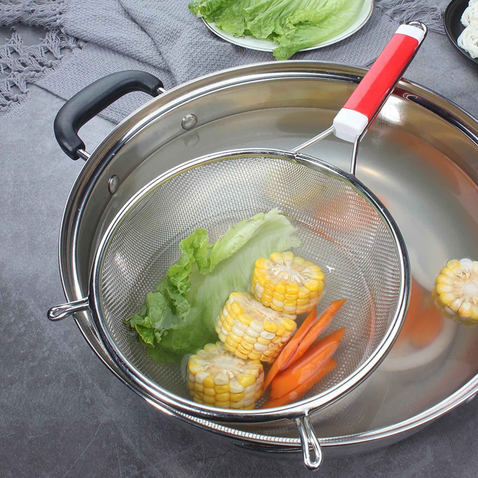 Stainless Steel Pasta Spaghetti Strainer Food Skimmer Food Strainer Colander