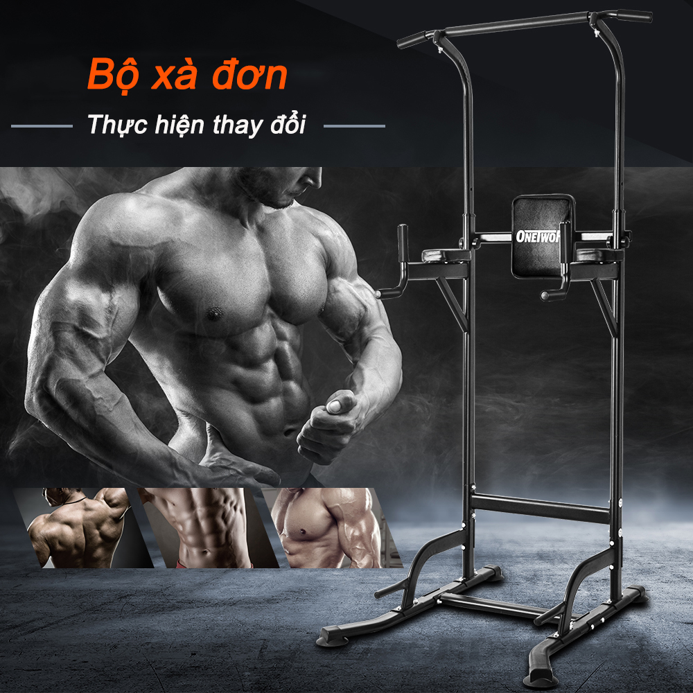 OneTwoFit Bộ xà đơn xà kép Fitness Pull up Bar Push Up-Weight OT084 có thể điều chỉnh chiều cao