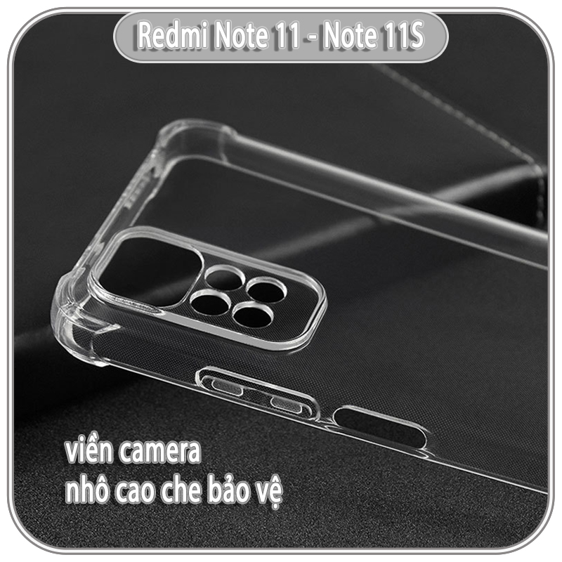 Ốp lưng cho Xiaomi Redmi Note 11 - Note 11S bản quốc tế TPU Trong Suốt Che Camera