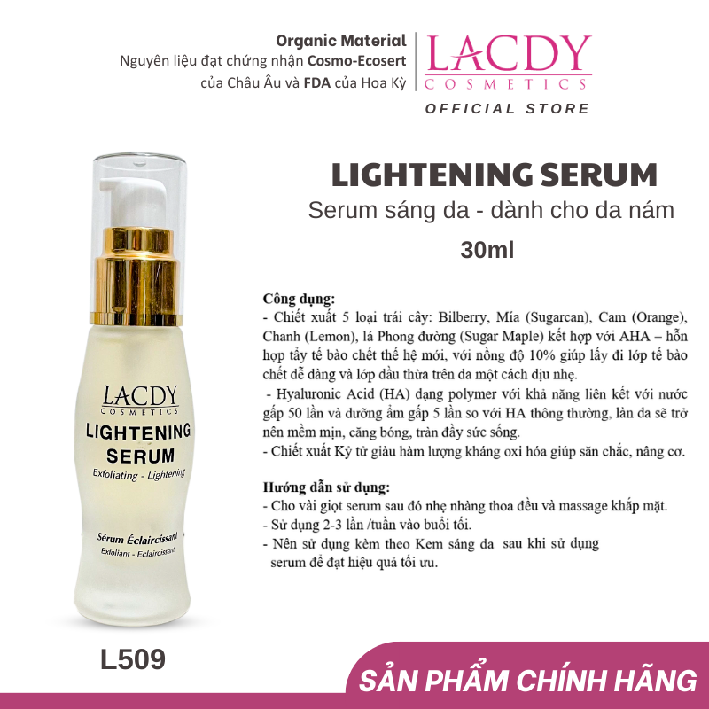 Serum sáng da dành cho da nám - L509 LIGHTENING SERUM 30ml