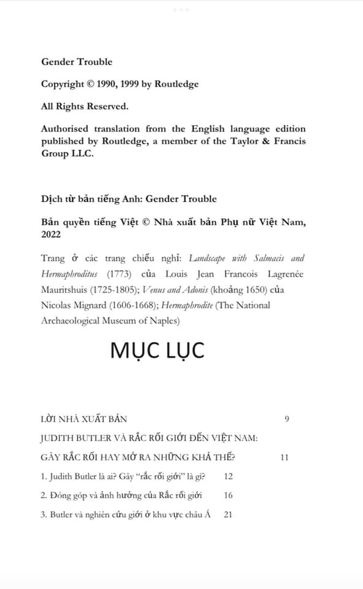 Rắc Rối Giới - Gender Trouble ( Bìa Mềm ) _PNU