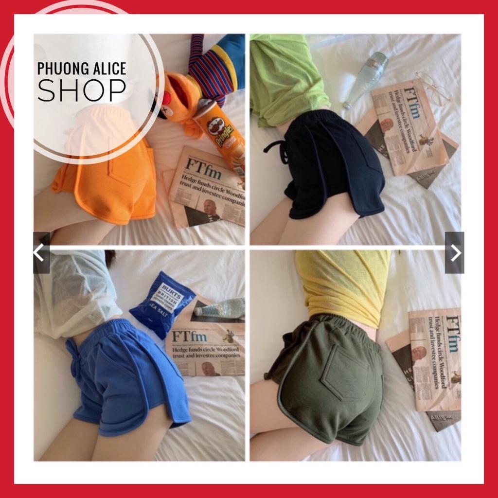 Quần đùi mặc nhà nữ, quần short cotton nữ siêu đẹp có 4 túi trước sau- Phuongaliceshop