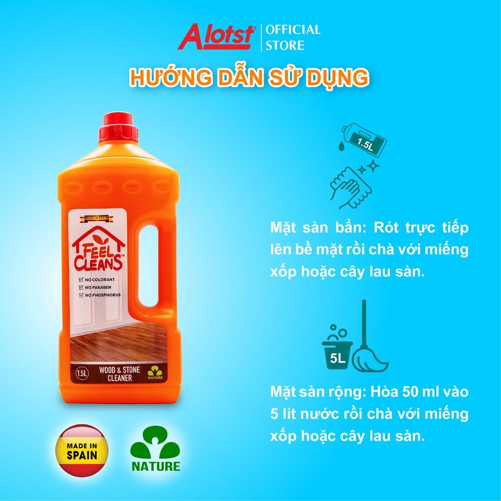 Nước lau sàn gỗ và đá FeelCleans 1.5 Lít made in SpainGIAO NHANH 1H